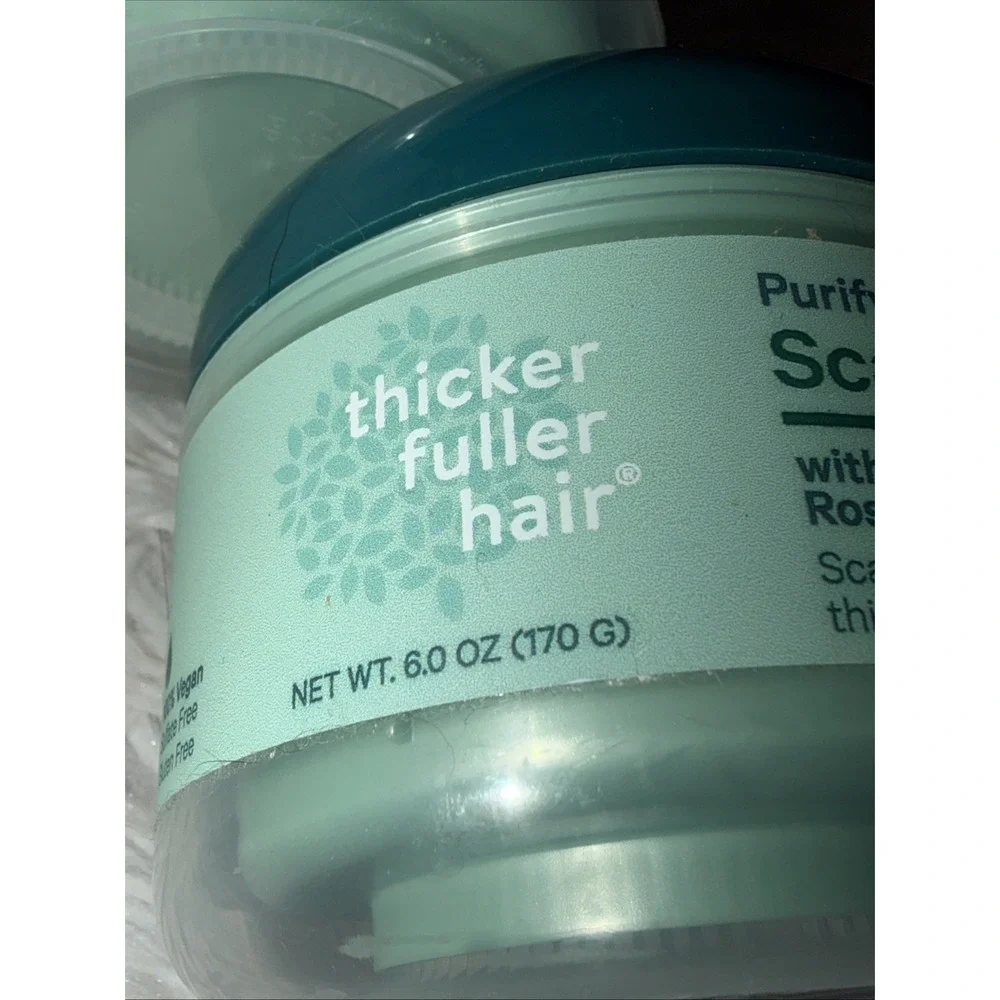 Thicker Fuller Hair Purifying Sugar Scalp Scrub 6oz Lot of 2 Vegan Rosemary